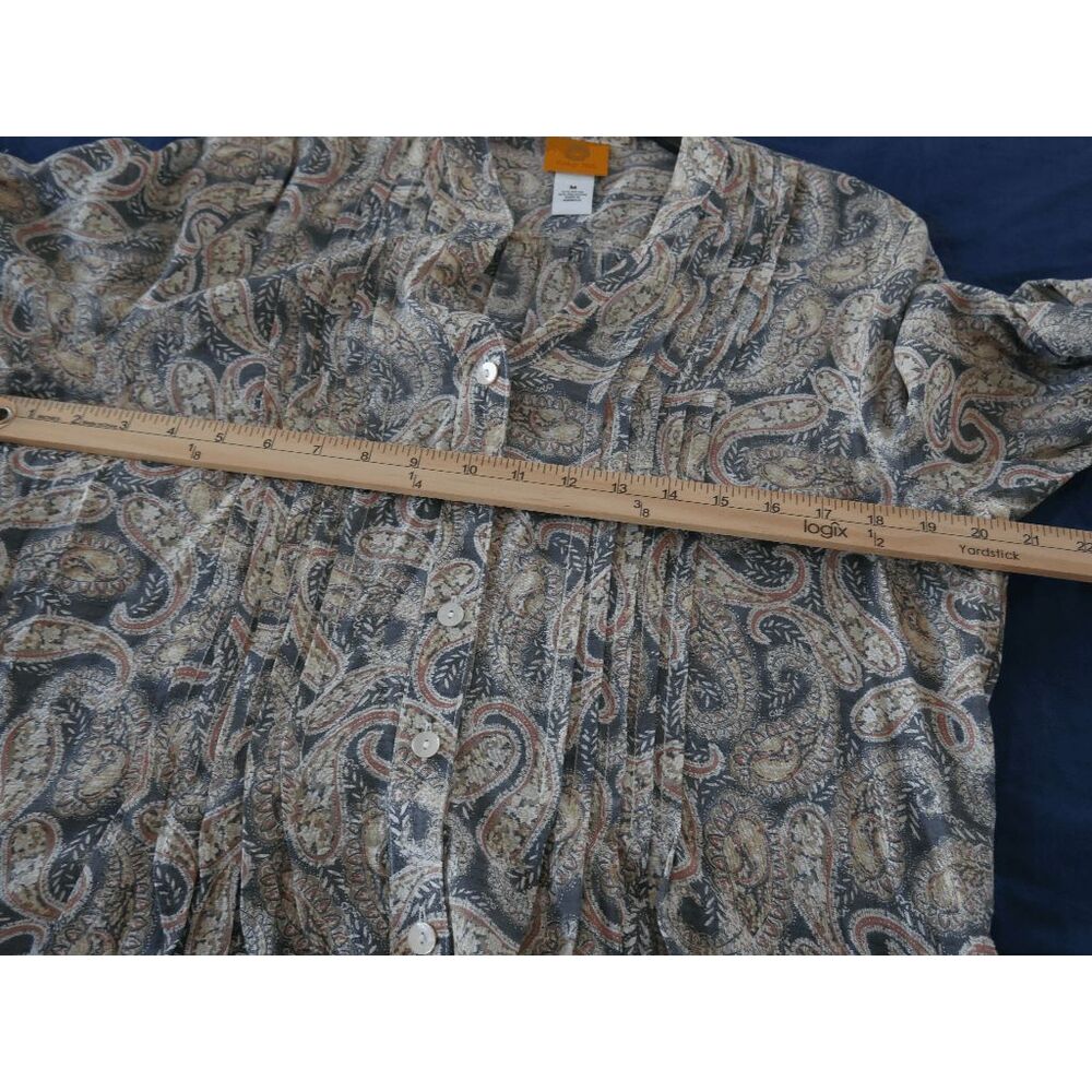 Ruby Rd V-neck 3/4 Sleeve button down shirt M #1683-B4 - Picture 5 of 9